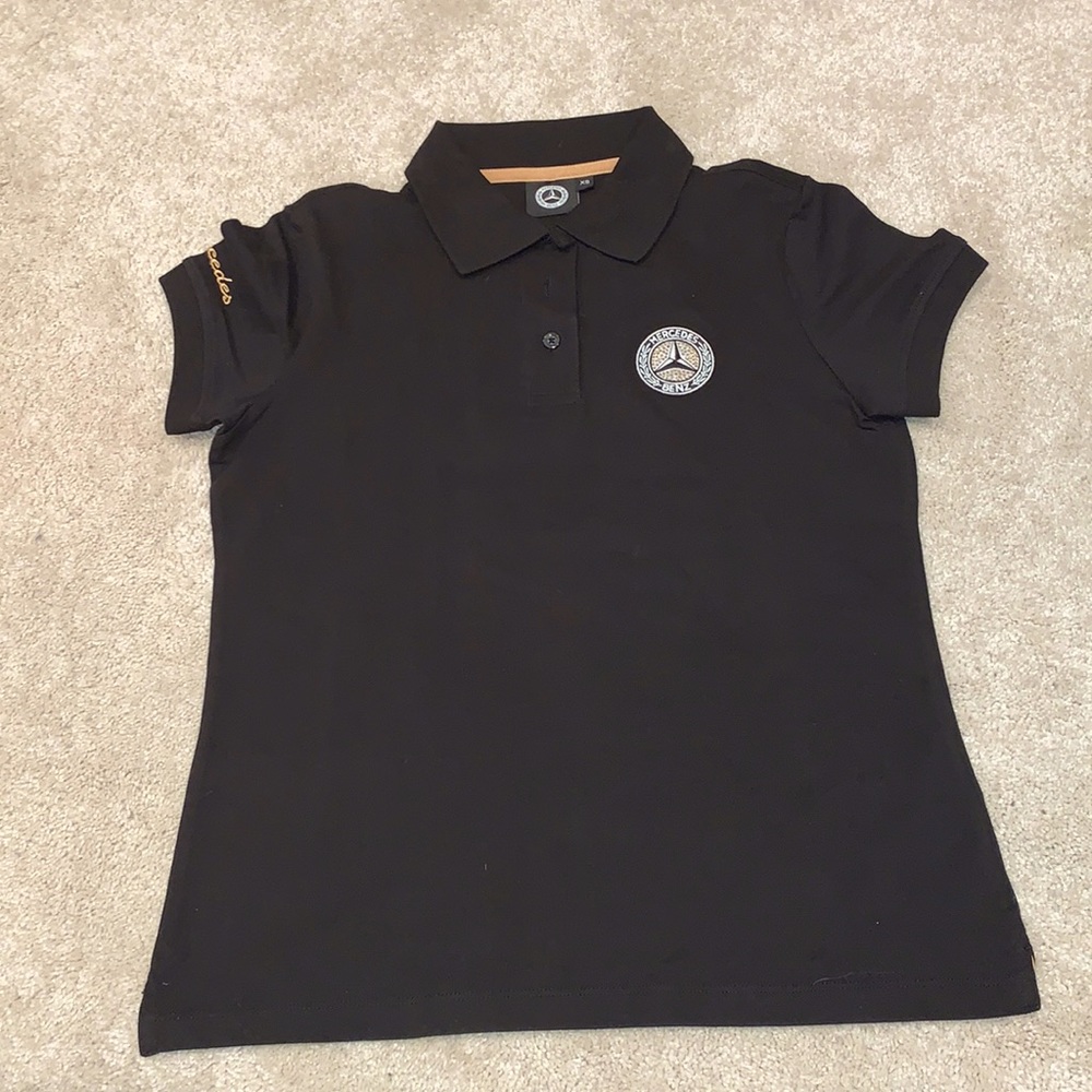 Women's Swarovski® Classic Mercedes Script Polo in Black